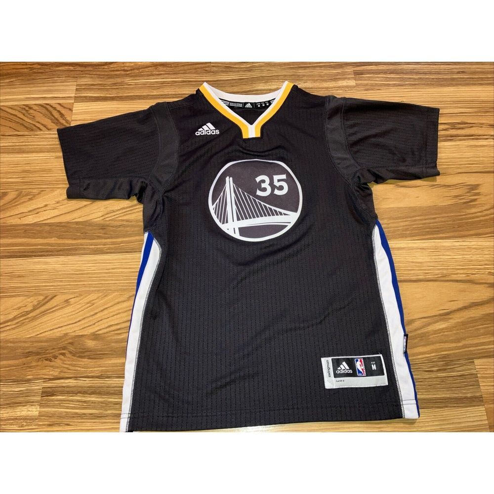 Kevin Durant Short Sleeve Jersey YOUTH M Golden State Warriors #35 Gray Adidas